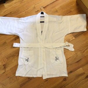 Vintage Chinese Robe Kimono-Style Top with Hand Embroidered Horse